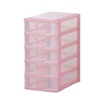 生活King 小可愛置物架 5層 收納盒 抽屜盒 23 x 16 x 30.7cm  粉色