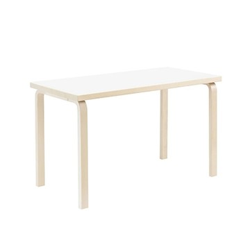 Aalto Table 80A 矩形桌（白色桌面、120 x 60 公分）