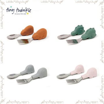 【LMW親子選品】現貨🌿美國 Tiny Twinkle - 兒童安心學習餐具組🌿304不銹鋼 食品級矽膠 兒童餐具 哺育