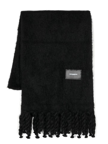 Melitta Baumeister - logo-patch alpaca-blend scarf - women - Suri Alpaca/Polyamide/Merino - One Size - Grey