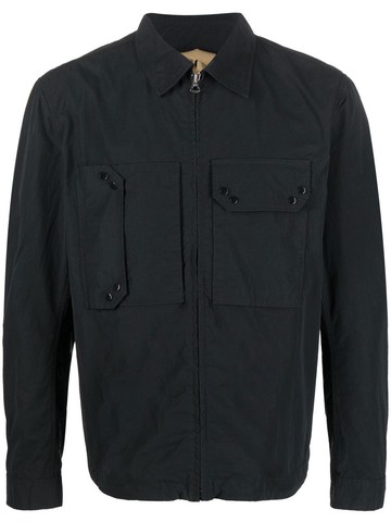 Ten C - patch-detail shirt jacket - men - Cotton/Polyamide - 46 - Black