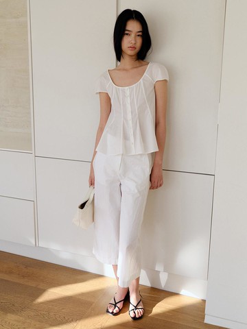 Julius Cotton Wide Pants [Beige]