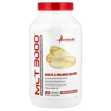 Metabolic Nutrition, MCT 3000，180 粒軟膠囊（每粒軟膠囊 1,000 毫克）