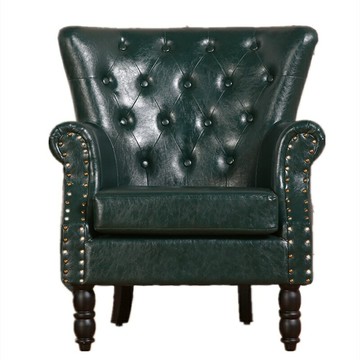 【小戶型神器】休閒老虎椅 單人沙發 懶人沙發 美式簡約 皮布雙拼 咖啡廳服裝店 客廳臥室陽臺 舒適靠背