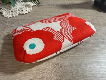 【現貨】雙色相遇/正反雙配色手作拉鍊包/唯一款 NO2紅花留白款