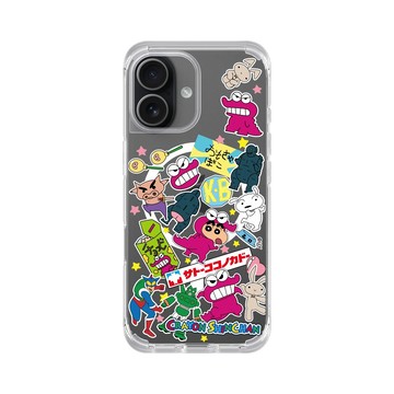iPhone 17 ClearX (MagSafe 兼容) 晶透白 - 蠟筆小新 Crayon Shinchan - 蠟筆小新經典拼貼款