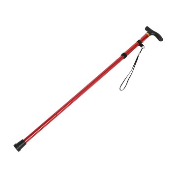 OMG 超輕鋁合金登山杖/戶外越野徒步登山健行手杖/登山助力杖 4節伸縮折疊款  紅色  展開82~92cm 摺疊27cm  1支