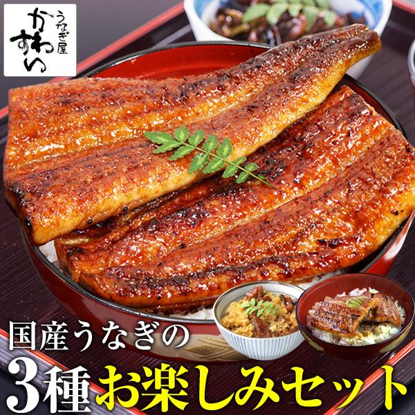 うなぎ 蒲焼き 国産 3種 ウナギ 鰻 蒲焼 送料無料 ギフト お歳暮 御歳暮