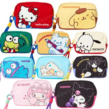 小禮堂 Sanrio 三麗鷗 尼龍化妝包附腕繩 (動作款) Kitty 布丁狗 大耳狗 酷洛米