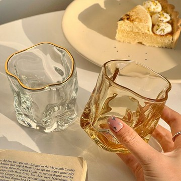 【台灣熱銷】扭扭杯網紅折紙杯炫彩威士忌酒杯異形杯子玻璃杯ins高顏值喝水杯