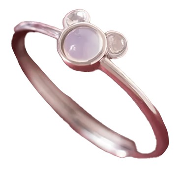 MARIGOLD 美爾朵 925純銀 轉運時刻 12生肖轉運白玉髓 戒指 - 生肖鼠 (可微調)  直徑1.8cm