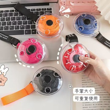 便攜多功能小圓盤摺疊袋創意超市伸縮收納購物袋便捷收納袋旋轉盤