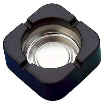 簡約菸灰缸 U型凹槽設計 塑膠PP材質 邊緣圓潤 光滑易清洗  黑色  1個