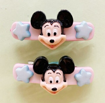【震撼精品百貨】Micky Mouse 米奇/米妮  髮夾兩入 米奇粉#53637 震撼日式精品百貨