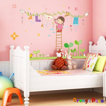 【橘果設計】曬衣服 壁貼 牆貼 壁紙 DIY組合裝飾佈置