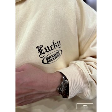 『老爺有喜』重磅撲克女郎刷毛帽T-米(NOF2311D008)