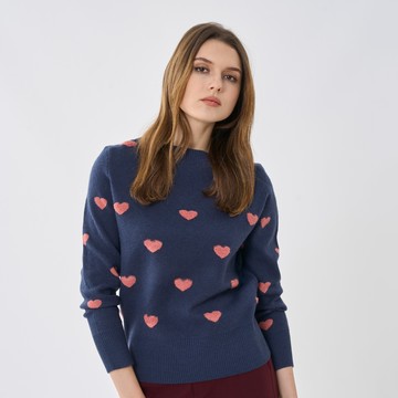 CLL巧玲瓏 精緻愛心針織衫(深藍色) 5148415