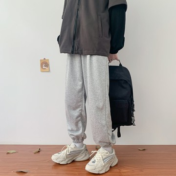 束腳直筒褲男潮牌春秋季薄款學生寬松運動百搭休閑九分闊腿哈倫褲