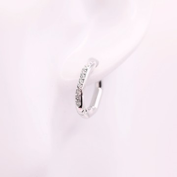 SWAROVSKI 施華洛世奇 Dextera 大圈耳環 八邊形 鍍白金色