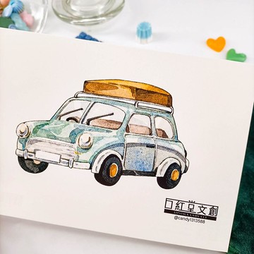 KR474_口紅堂明信片_交通工具6_candy1313588 postcard