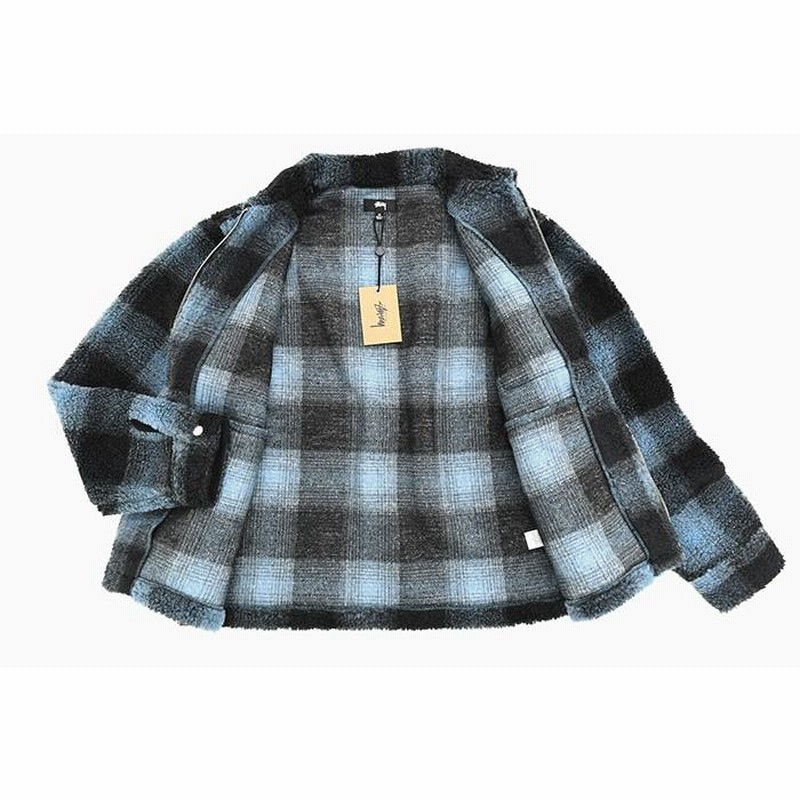 ステューシー ジャケット STUSSY メンズ Shadow Plaid Sherpa Zip