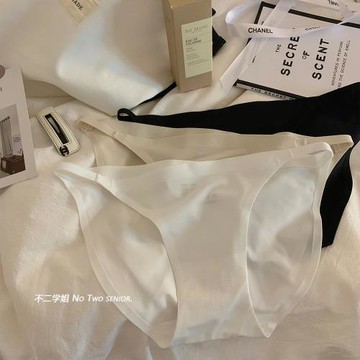 細帶內褲女純棉抗菌檔女生中低腰性感新款純色系絲滑無痕三角底褲