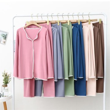 春秋睡衣女舒適純棉長袖可愛夏天家居服套裝網紅爆款棉寬松薄款