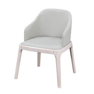 MUNA家居  奈德北歐皮面洗白色餐椅   60X54X79cm
