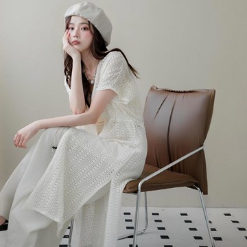 現貨★立體編織腰鬆緊長版罩衫(共3色) 0715 【NR1539】