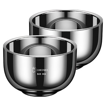 CheeMee 企美 瑞典廚房 304不鏽鋼茶杯/家用戶外防摔茶杯 大  2個  銀色