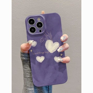 ✨限時下殺✨紫色愛心適用蘋果17promax手機殼iPhone15pro輕奢14/13/xs