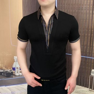 🔥【斷碼特殺】男款黑色短袖 Polo 衫簡約時尚風 T 恤百搭經典純色上衣修身版型商務休閒風polo衫 男排汗衫