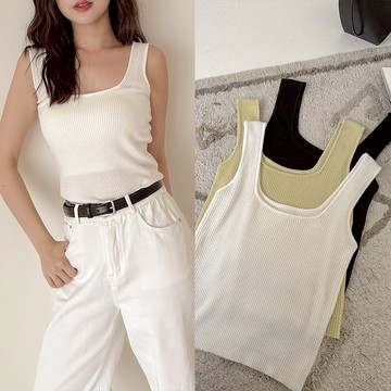 【HARPER】極Q彈方領針織背心 | 現貨  無袖 背心 上衣 方領 百搭【CLB48421J】