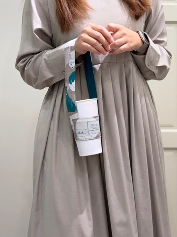 MAHOMORI - 幾何貓咪飲料長提袋(寬)