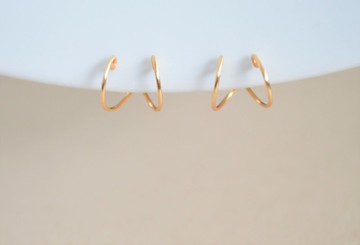無痛耳環/線圈穿孔耳環 黃金穿孔耳環