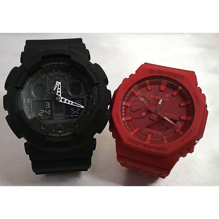 G-SHOCK ペアウォッチ 紅RED 金 希少 稼働品 カシオ 恋人たちのGショック ペアウォッチ G-SHOCK GM-2100N