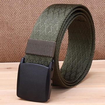 立克皮帶 塑鋼扣頭尼龍腰帶綠色(腰圍20吋-40吋適用) ZK2051GN