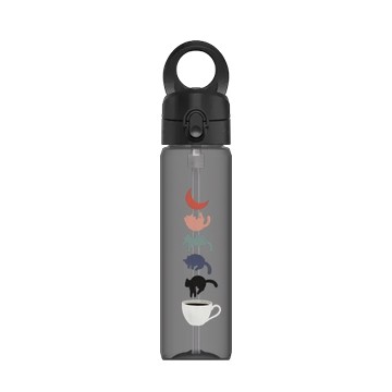 磁吸水壺 AquaStand Tritan 800cc - 附吸管 黑 - ilovedoodle (Lim Heng Swee) - Coffee Cat: 深夜手沖