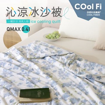 夢之語 沁涼冰沙被 (白藍拾蕊)150x200cm 冰冰被/涼感被/空調被/四季被