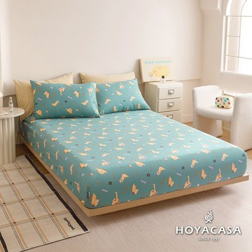 HOYACASA 100%精梳純棉床包枕套組｜恐龍漫遊｜(單人/雙人/加大)