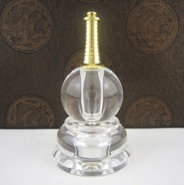 獨家3層設計佛教水晶舍利塔擺件小鐘樓型大號11cm寶篋塔螺旋 特價