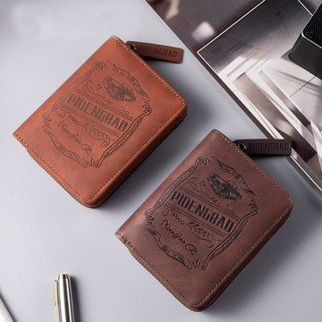 【品樂．BAO】皮登。多卡位拉鍊零錢包短款兩折皮夾