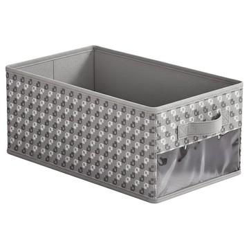 小麥購物 像素無紡布透明開窗收納箱 L425  灰色  1個  44 x 25 x 18cm