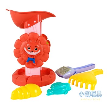 太陽花沙漏造型沙灘組 沙灘工具 玩沙工具【小胡玩具(電子發票)】