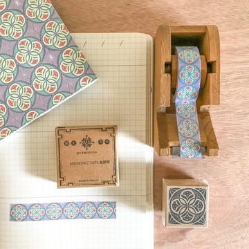 冬,午夜的圓舞曲老花磚精裝紙膠帶 【捲毛力卡QUEMOLICA】