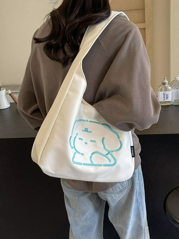 帆布大容量托特包肩背包 帆布包包女腋下包2025新款單肩包百搭韓國ins大容量學生上課通勤