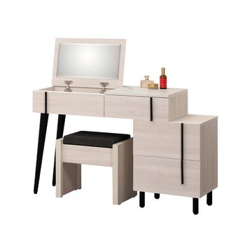 Boden-伊莎3尺伸縮掀蓋式化妝桌/鏡台/梳妝台(附收納化妝椅)