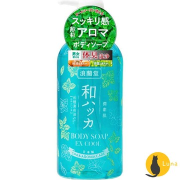 ฅ-Luna小舖-◕ᴥ◕ฅ日本 浪蘭堂 ROLAND 潤素肌 薄荷清涼煥活沐浴露 480ml 涼感 薄荷 COOL