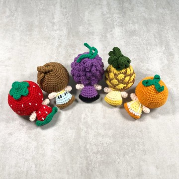 水果娃娃 手鉤玩偶  家居擺設 禮物  鑰匙扣 吊飾 附送掛飾匙扣