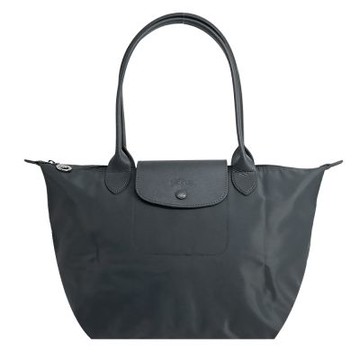 LONGCHAMP LE PLIAGE ONE系列長把尼龍單色摺疊水餃包(中/煙灰)